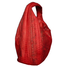 Load image into Gallery viewer, Side Red and Black Leather Hobo Bag
