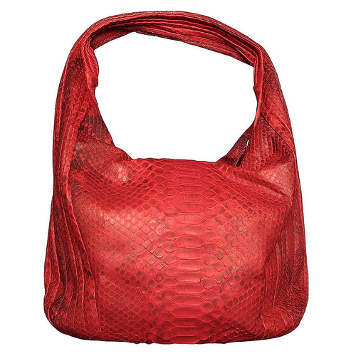 Red and Black Leather Hobo Bag