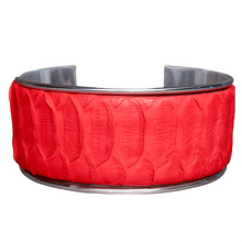 Load image into Gallery viewer, Red Leather Bangle Bracelet
