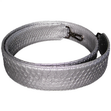 Cargar imagen en el visor de la galería, Metallic silver leather large strap
