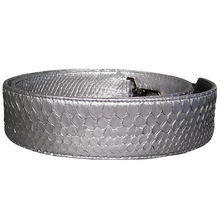 Load image into Gallery viewer, Metallic silver leather large strap
