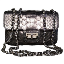 Load image into Gallery viewer, Black Leather Shoulder Flap Bag - SMALL
