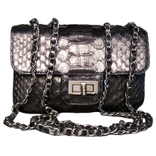 Load image into Gallery viewer, Black Leather Shoulder Flap Bag - SMALL
