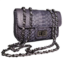 Load image into Gallery viewer, Grey Leather Shoulder Flap Bag
