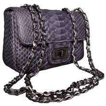 Load image into Gallery viewer, Grey Leather Shoulder Flap Bag
