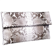 Load image into Gallery viewer, White and Black Leather Clutch Bag
