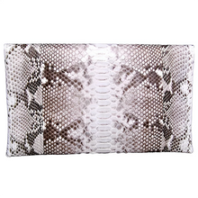 Load image into Gallery viewer, Back White and Black Leather Clutch Bag
