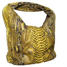 Cargar imagen en el visor de la galería, Yellow and Black Leather Hobo Bag
