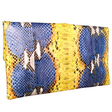 Cargar imagen en el visor de la galería, Yellow Blue Leather Clutch Bag
