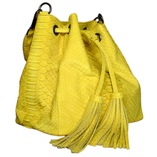 Load image into Gallery viewer, Yellow drawstring Bucket bag

