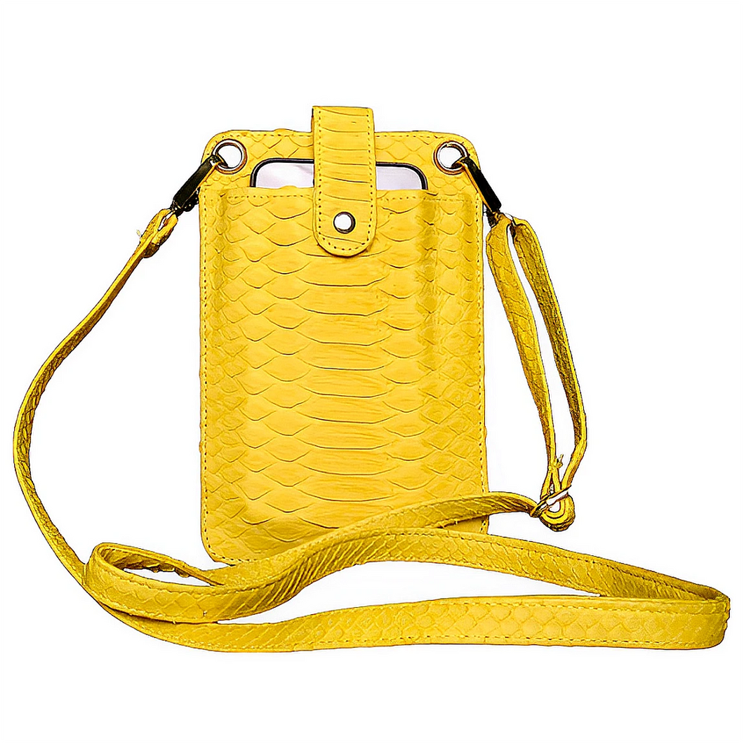 Yellow Cell Phone Crossbody Bag