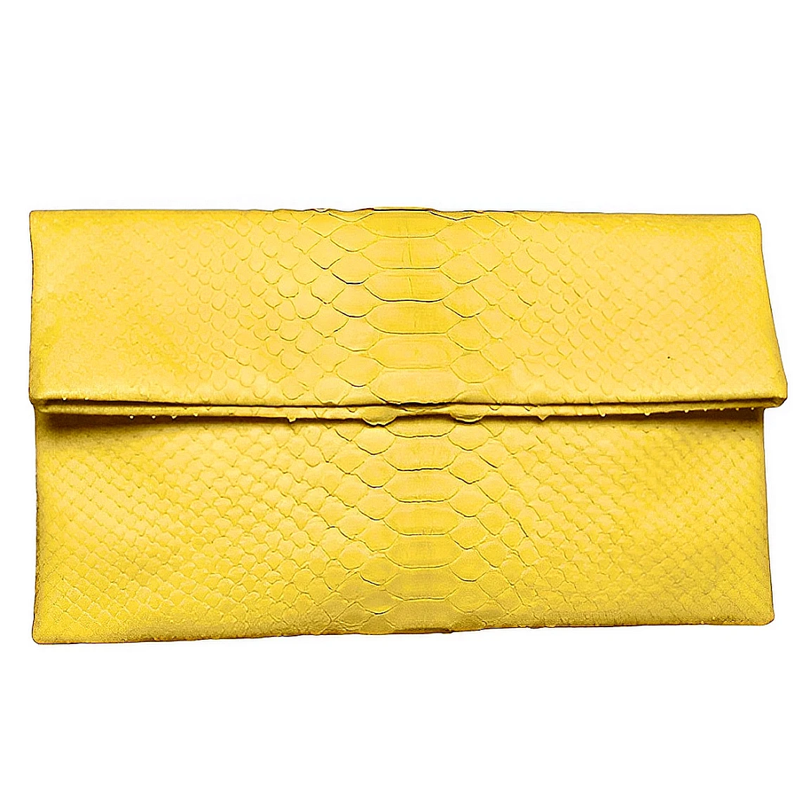 Yellow leather cheap clutch bag