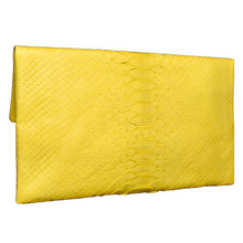 Load image into Gallery viewer, Back Yellow leather clutch bag
