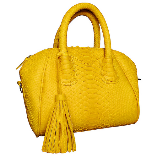 Yellow Leather Satchel Bag