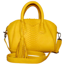 Load image into Gallery viewer, Yellow Leather Satchel Bag
