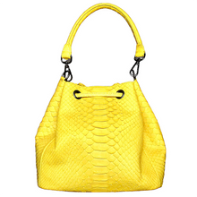 Load image into Gallery viewer, Yellow Stonewashed Bucket Bag
