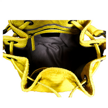 Load image into Gallery viewer, Interior Yellow Stonewashed Bucket Bag
