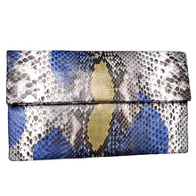Load image into Gallery viewer, Yellow and Blue Leather Clutch Bag
