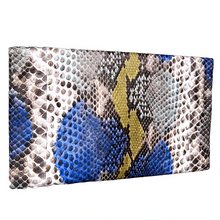 Load image into Gallery viewer, Yellow and Blue Leather Clutch Bag
