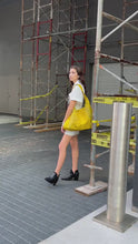 Load and play video in Gallery viewer, Yellow and Grey Jumbo Shoulder Bag

