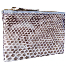 Load image into Gallery viewer, Grey Python Leather Zip Pouch
