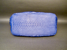 Cargar imagen en el visor de la galería, Bee in Style Blue Leather Hobo Bag in Genuine Python Leather bottom
