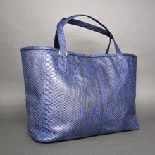 Load image into Gallery viewer, Navy Blue  Python Leather Neverfull Tote Shoulder bag
