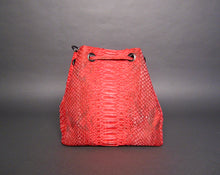 Load image into Gallery viewer, Red Stonewash Leather Bucket Shoulder bag
