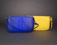Load image into Gallery viewer, Blue Cobalt Leather Pochette Shoulder Bag
