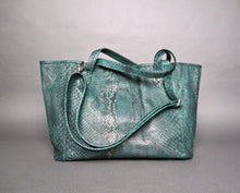 Load image into Gallery viewer, Green Python Leather Neverfull Tote Shoulder bag
