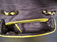 Cargar imagen en el visor de la galería, Interior Yellow Python Leather Shoulder Flap Bag - SMALL
