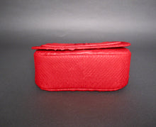 Load image into Gallery viewer, Red Python Leather Large Crossbody Saddle Bag
