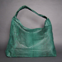 Load image into Gallery viewer, Green Python Leather Jumbo XL Shoulder Bag
