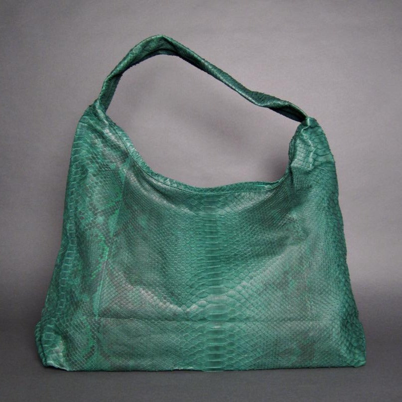 Green Python Leather Jumbo XL Shoulder Bag