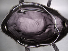 Cargar imagen en el visor de la galería, Interior Shopper Black Leather Tote bag

