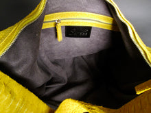 Cargar imagen en el visor de la galería, Interior Jumbo XL Stonewashed Yellow Leather Shoulder Bag
