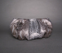 Load image into Gallery viewer, Grey Python Leather Dumpling Oversized Clutch Shoulder Bag
