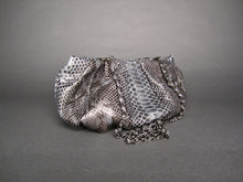 Load image into Gallery viewer, Grey Python Leather Dumpling Oversized Clutch Shoulder Bag
