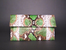 Load image into Gallery viewer, Green Multicolor Leather Clutch Bag
