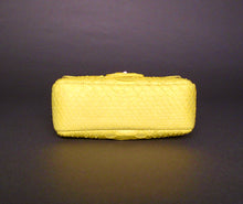 Cargar imagen en el visor de la galería, Bottom Yellow Python Leather Shoulder Flap Bag - SMALL
