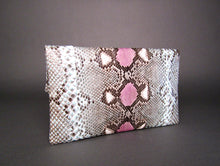 Load image into Gallery viewer, Multicolor Lilac Aqua Leather Clutch Bag
