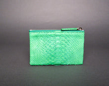 Load image into Gallery viewer, Green Emerald Leather Zip Pouch
