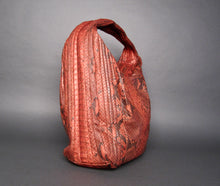 Load image into Gallery viewer, Orange Ocre Motif  Leather Large Hobo Bag
