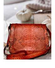 Load image into Gallery viewer, Orange Ocre Leather Large Crossbody Saddle bag

