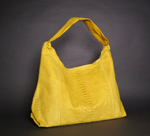 Load image into Gallery viewer, Yellow Leather Jumbo XL Shoulder Bag
