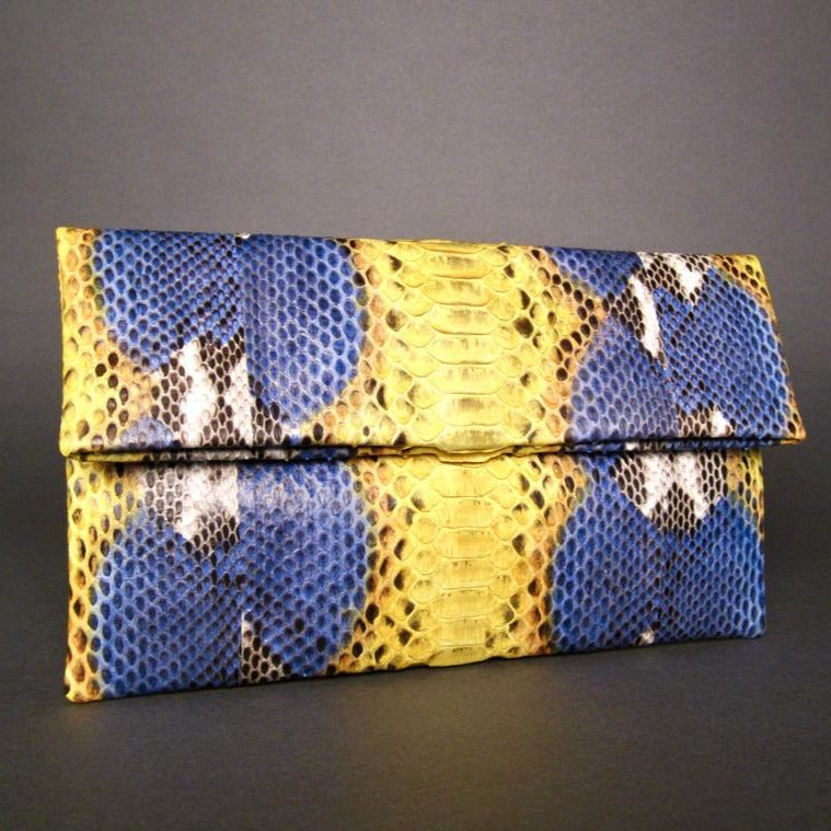 front Yellow Blue Clutch Bag