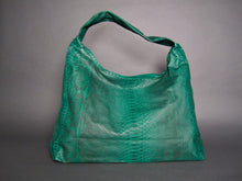 Cargar imagen en el visor de la galería, Green Python Leather Jumbo XL Shoulder Bag
