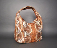 Load image into Gallery viewer, Brown Multicolor Motif Glazed Leather Large Hobo Bag
