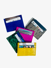 Load image into Gallery viewer, Green Snakeksin Leather Slot Card Holder
