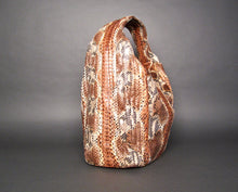 Load image into Gallery viewer, Brown Multicolor Motif Glazed Leather Large Hobo Bag

